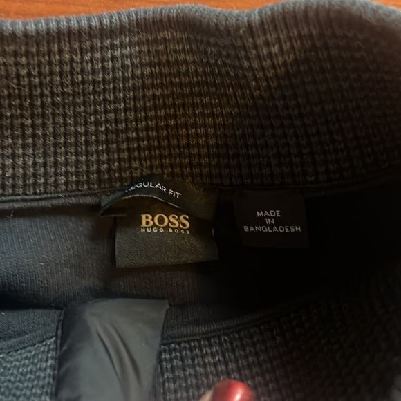 Hugo Boss Mens Large Regular Fit 1/4 Zip Pullover Sweatshirt Black - Picture 4 of 9